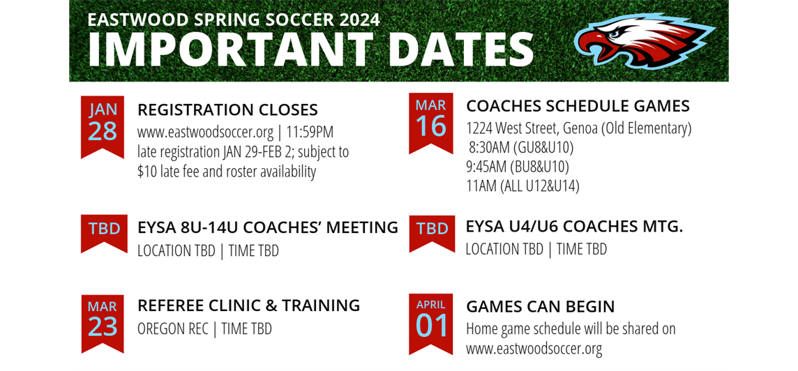 Important Dates for Spring 2024